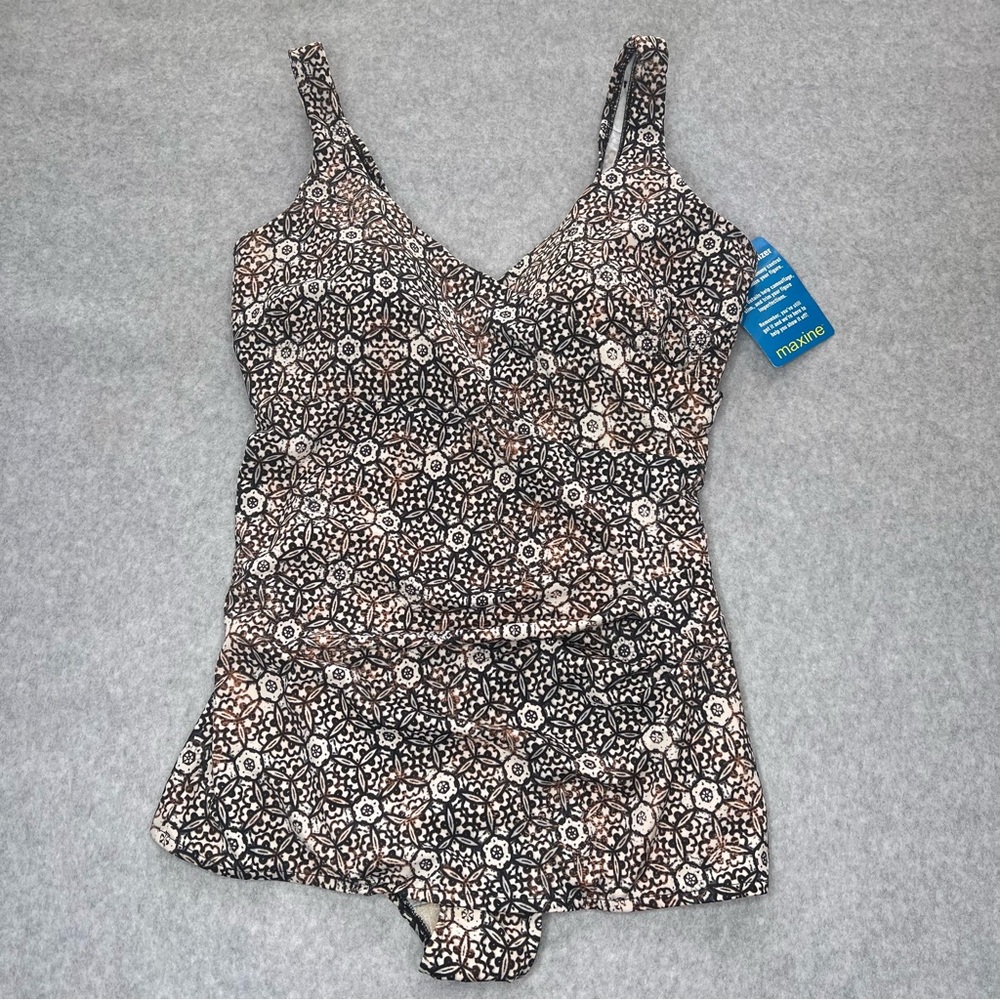 Maxine Surplice Sheath One Piece Bathingsuit Womens Sz 18 Full Coverage NWT